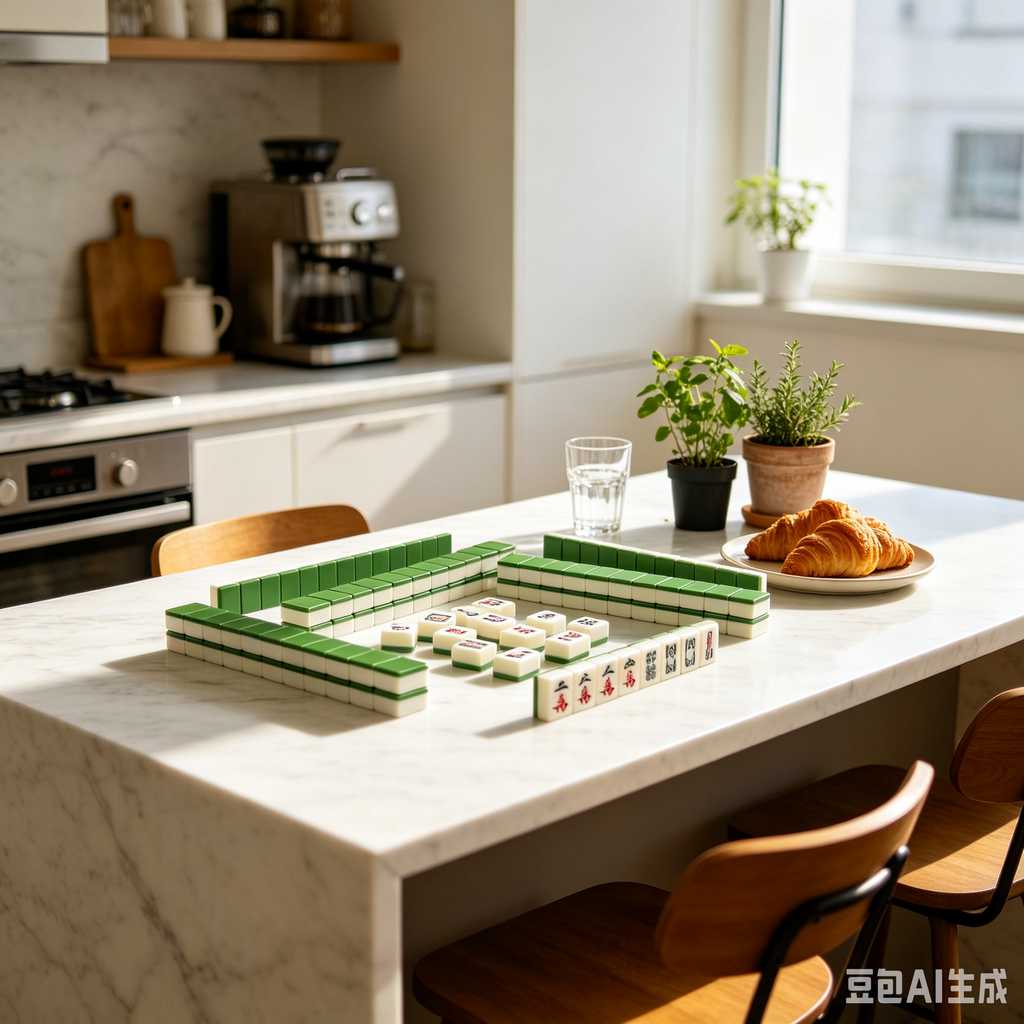 gradient green mahjong set